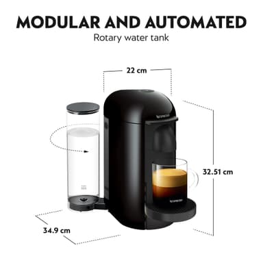 NESPRESSO® VertuoPlus Deluxe kaffemaskin av Krups, Svart