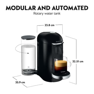 NESPRESSO® VertuoPlus kaffemaskin av Krups, Svart