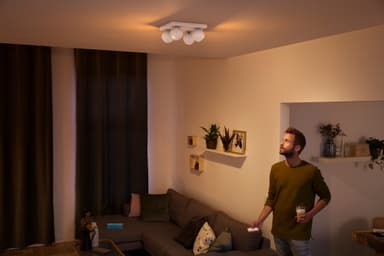 Philips Hue Buckram vit spotlight-platta 4x5W