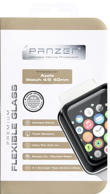 Panzer Apple Watch 4/5 40mm skärmskydd i flexibelt glas