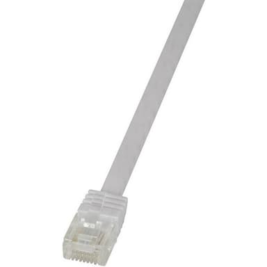 LogiLink CF2051U RJ45 Nätverkkabel, Patchkabel CAT 6 U/UTP 2.00 m Vit Högflexibel 1 st