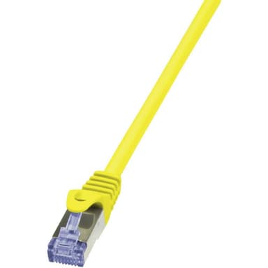 LogiLink CQ5037S RJ45 Nätverkkabel, Patchkabel CAT 6A S/FTP 1.00 m Gul Flamskyddsmedel, Halogenfri, med låsskydd 1 st