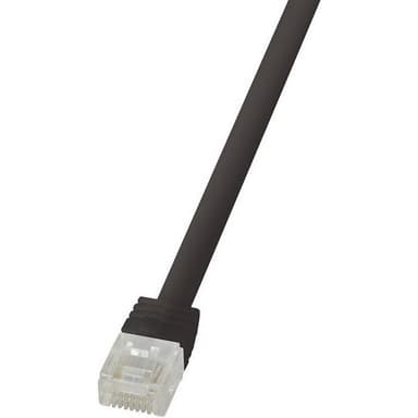 LogiLink CF2093U RJ45 Nätverkkabel, Patchkabel CAT 6 U/UTP 10.00 m Svart Högflexibel 1 st
