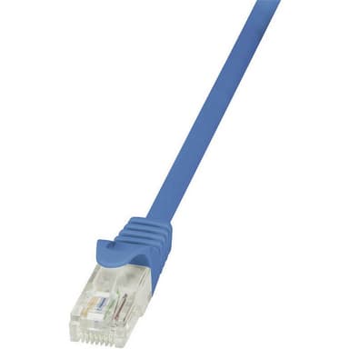 LogiLink CP2066U RJ45 Nätverkkabel, Patchkabel CAT 6 U/UTP 3.00 m Blå med låsskydd 1 st