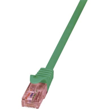 LogiLink CQ2055U RJ45 Nätverkkabel, Patchkabel CAT 6 U/UTP 2.00 m Grön Flamskyddsmedel, med låsskydd 1 st