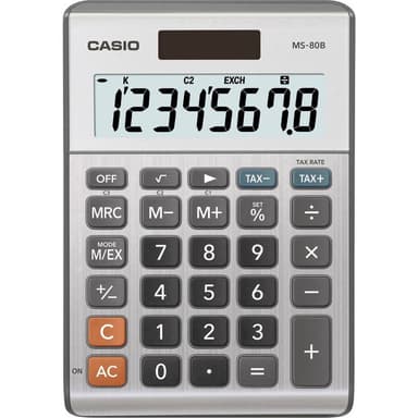 Casio MS-80B Bordsräknare Silver-grå Display (ställen):