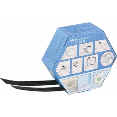 3M SJ 355D Dual Lock Kardborreband för fastlimning Svamphuvud (L x B) 5000 mm x 25 mm Svart 1 par