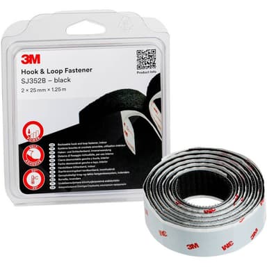 Kardborreband för fastlimning (L x B) 1.25 m x 25 mm
