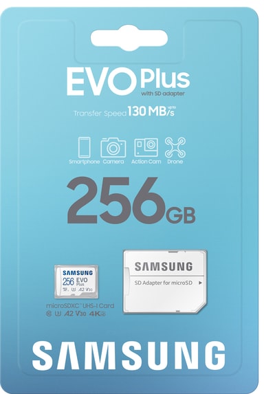 Samsung EVO Plus micro SD minneskort (256GB) Elgiganten