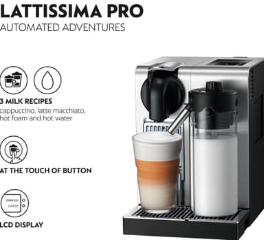 NESPRESSO® Lattissima Pro kaffemaskin av Delonghi, Brushed Aluminium