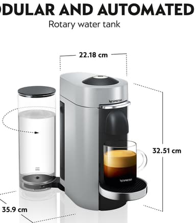 NESPRESSO® VertuoPlus Deluxe kaffemaskin av DeLonghi, Silver