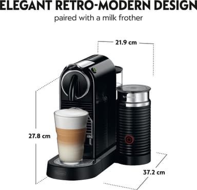 NESPRESSO® CitiZ And Milk kaffemaskin av DeLonghi, Svart