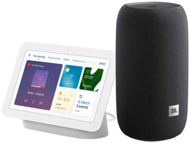 JBL Link Portable Wi-Fi-högtalare med Google Nest Hub 2 bundle