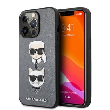Karl Lagerfeld iPhone 13 Pro Skal Saffiano Silver