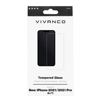 Vivanco iPhone 13/iPhone 13 Pro/iPhone 14 Skärmskydd Härdat Glas