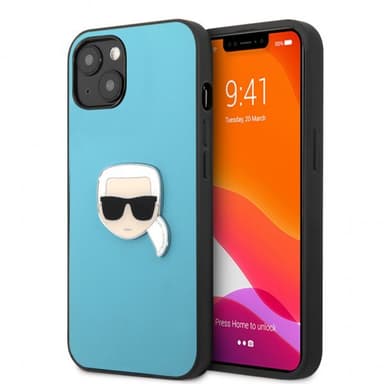 Karl Lagerfeld iPhone 13 Mini Skal Metal Logo Blå
