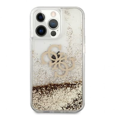 Guess iPhone 13 Pro Max Skal Liquid Glitter Guld