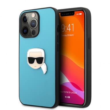 Karl Lagerfeld iPhone 13 Pro Skal Metal Logo Blå