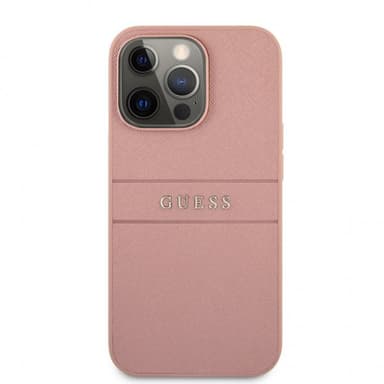 Guess iPhone 13 Pro Max Skal Hot Stamp Metal Logo Rosa