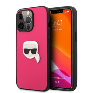 Karl Lagerfeld iPhone 13 Pro Skal Metal Logo Rosa