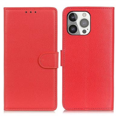 Nordic Covers iPhone 13 Pro Fodral Litchi Röd