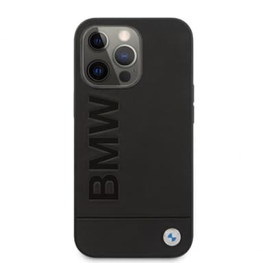 BMW iPhone 13 Pro Max Skal Hot Stamp Metal Logo Svart