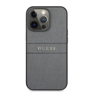 Guess iPhone 13 Pro Skal Hot Stamp Metal Logo Grå