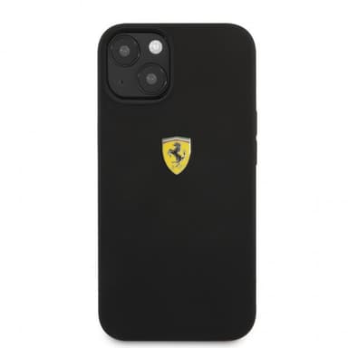 Ferrari iPhone 13 Mini Skal Liquid Silicone Metal Logo Svart