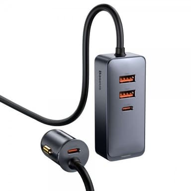 Baseus Billaddare Share Together 120W 2 USB-A & 2 USB-C Svart