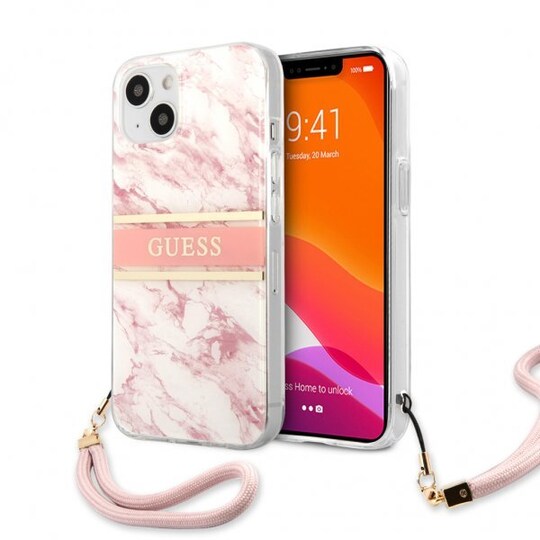 iPhone 13 Skal Marble Design Stripe Rosa