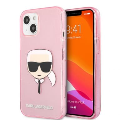 Karl Lagerfeld iPhone 13 Mini Skal Full Glitter Rosa