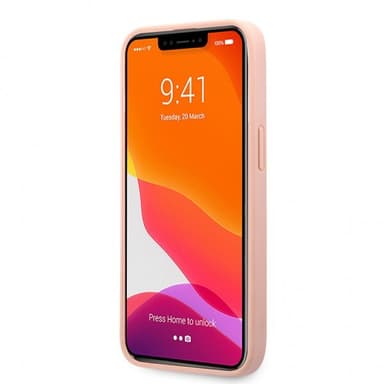Guess iPhone 13 Pro Max Skal Hot Stamp Metal Logo Rosa