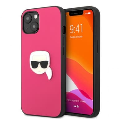 Karl Lagerfeld iPhone 13 Mini Skal Metal Logo Rosa