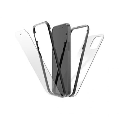 Black Rock iPhone 13 Skal 360° Real Glass Case Svart