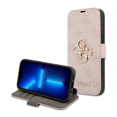 Guess iPhone 13 Pro Max Fodral Metal Logo Rosa