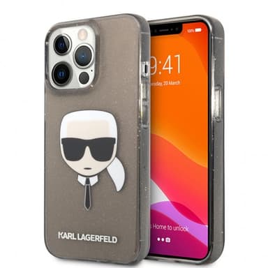 Karl Lagerfeld iPhone 13 Pro Skal Full Glitter Svart