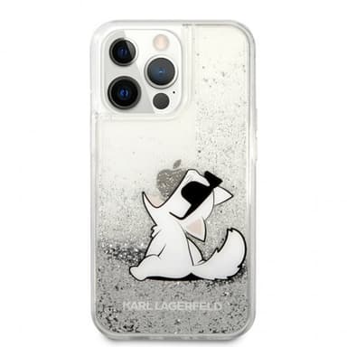 Karl Lagerfeld iPhone 13 Pro Max Skal Liquid Glitter Silver