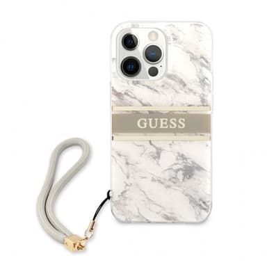 Guess iPhone 13 Pro Max Skal Marble Design Stripe Grå