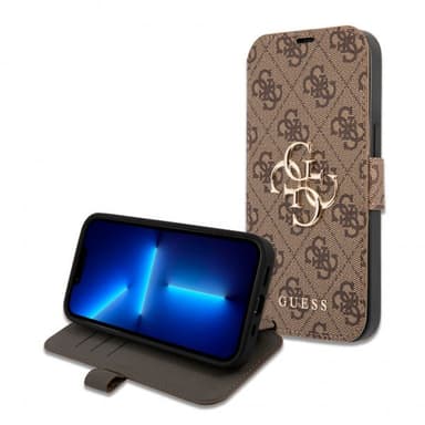 Guess iPhone 13 Pro Fodral Metal Logo Brun