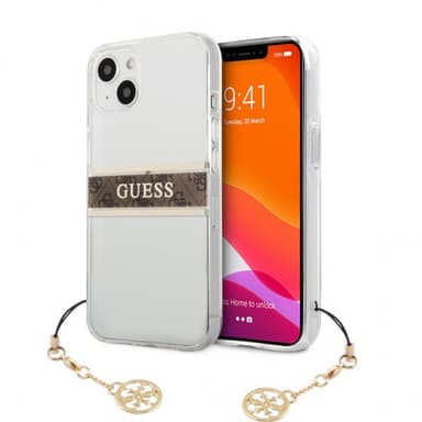 Guess iPhone 13 Mini Skal Stripe Charm Brun
