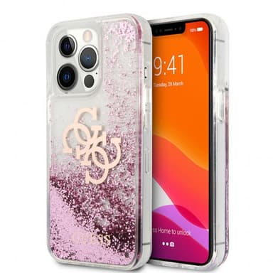 Guess iPhone 13 Pro Max Skal Liquid Glitter Rosa