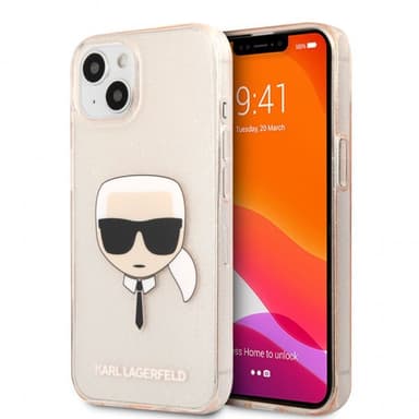 Karl Lagerfeld iPhone 13 Mini Skal Full Glitter Guld