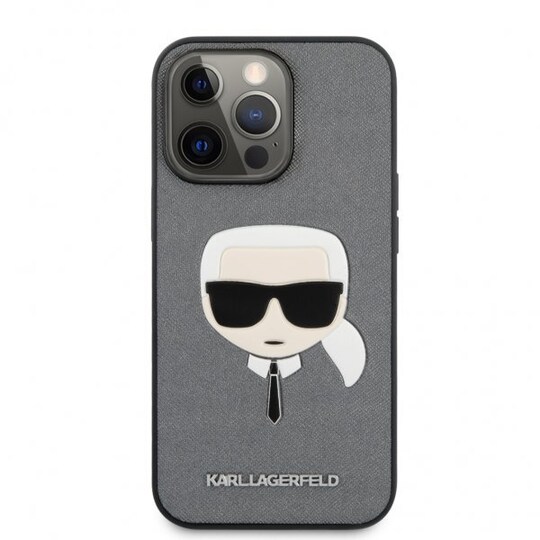 iPhone 13 Pro Max Skal Embossed Karl Silver