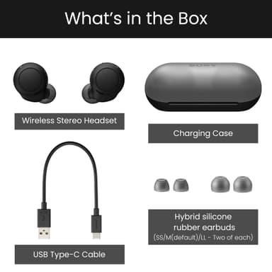 Sony WF-C500 true trådlösa in-ear hörlurar (svart)