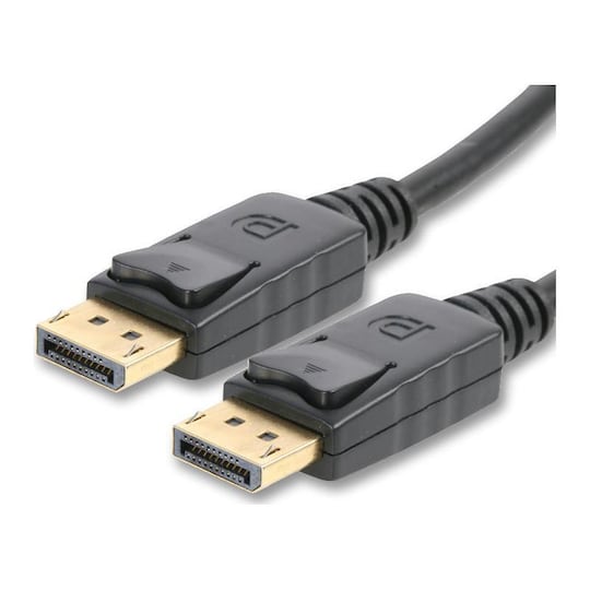 NÖRDIC Displayport till Displayport kabel ver 1.2 UHD 4Kx2K i 60Hz 21,6Gbps dubbelskärmad 2m Ren koppar 99,99%