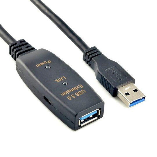 NÖRDIC Aktiv 5m USB3.1 förlängninskabel 5Gbpsextension USB A hane till hona för Xbox, PS5, Oculus, skrivare, scanner, Playstation, VR