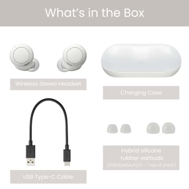 Sony WF-C500 true trådlösa in-ear hörlurar (vit)