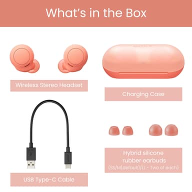 Sony WF-C500 true trådlösa in-ear hörlurar (peach)