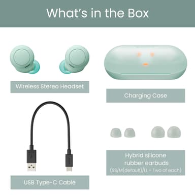 Sony WF-C500 true trådlösa in-ear hörlurar (mint)
