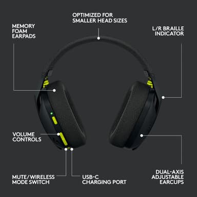 Logitech G435 hörlurar för gaming (svarta)
